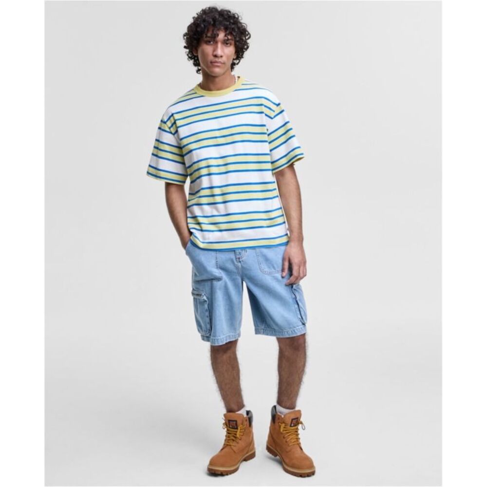 Mode Of One Mens Stripe Basic T-Shirt, NWT